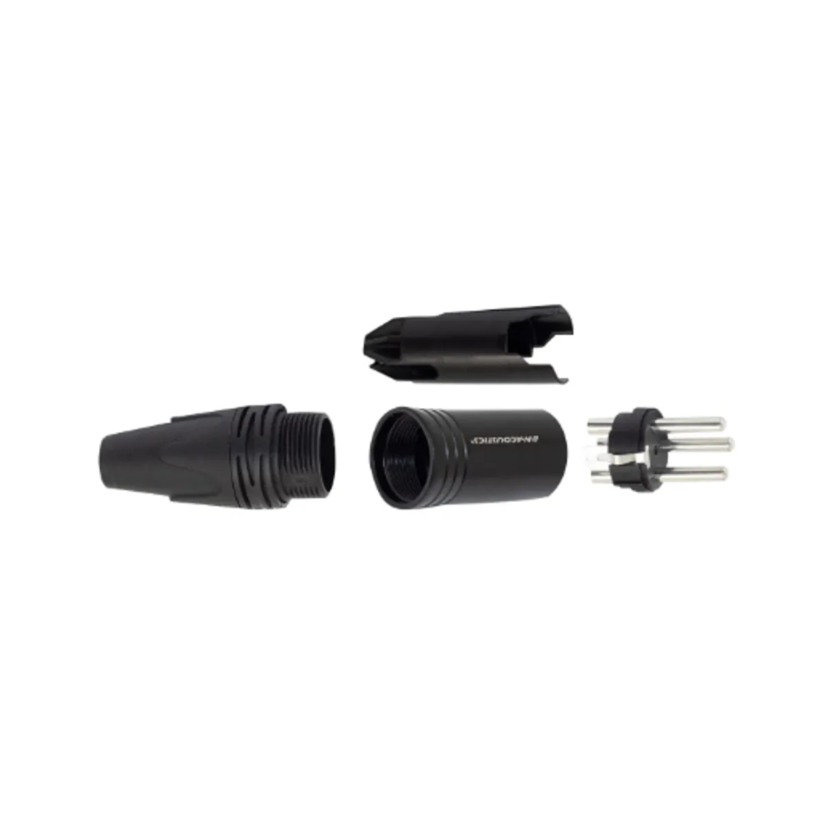 GENERICO - Plug Canon XLR 3 Pines Negro LN-1137BG-BK LN-ACOUSTICS