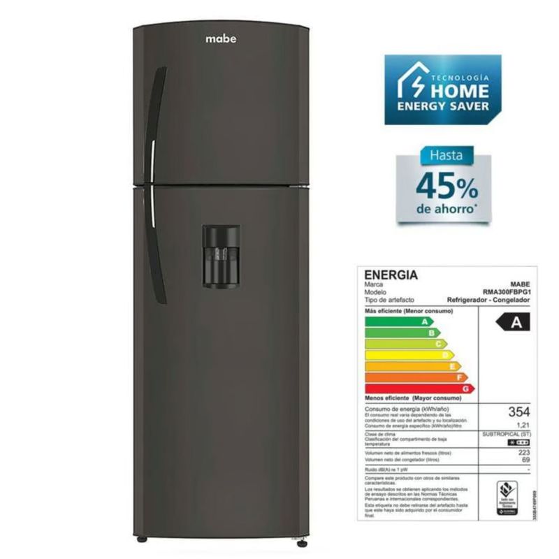 MABE - Refrigeradora Mabe RMA300FBPG 300 Litros Grafito