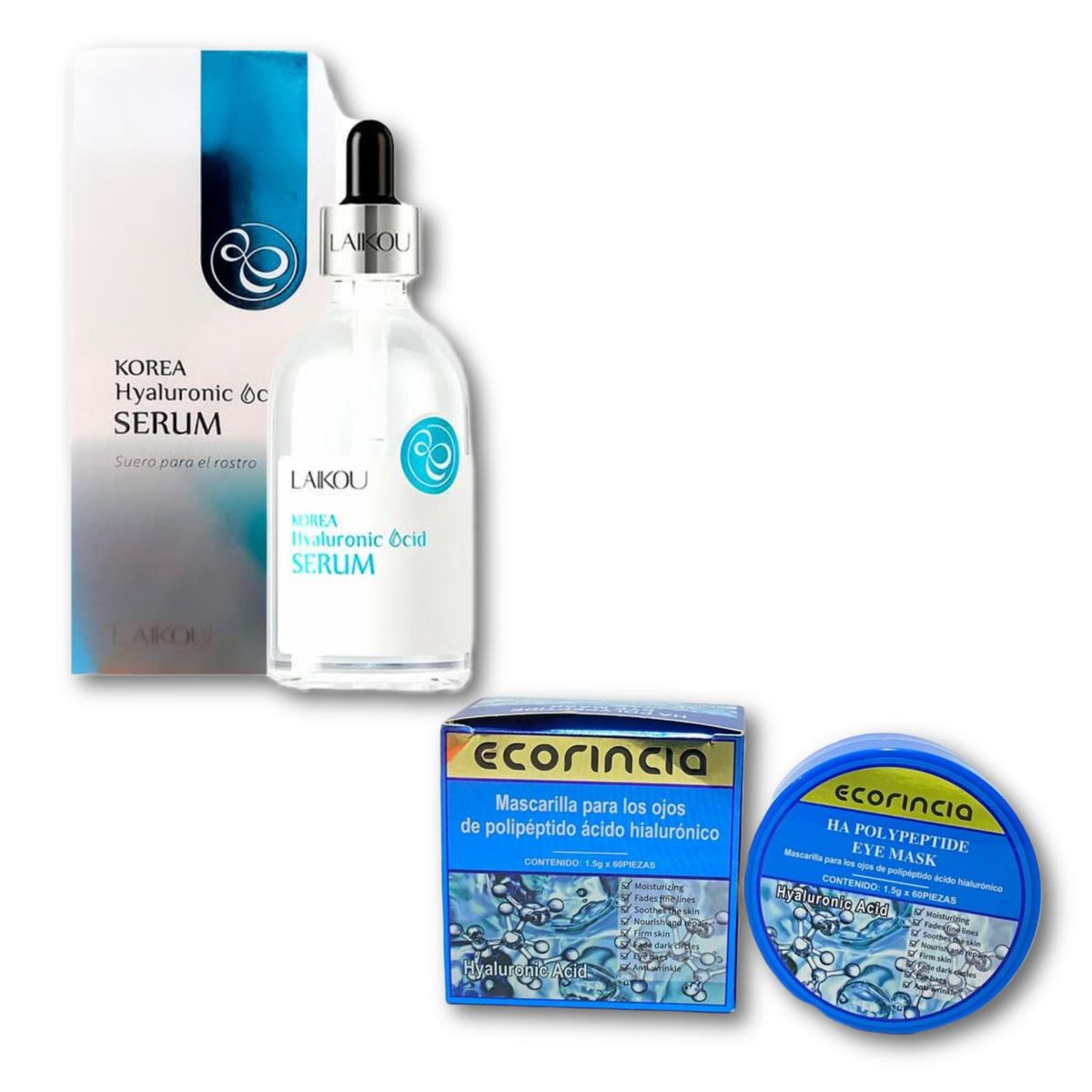 GENERICO - Serum ácido hialurónico + Mascarilla para los ojos Ácido Hialurónico