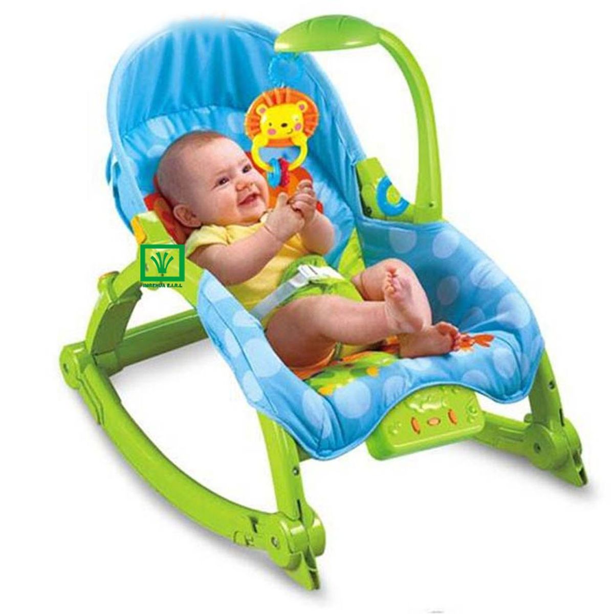 IDEAL - Silla de Comer Mecedora Vibrador Lámpara Musical Verde