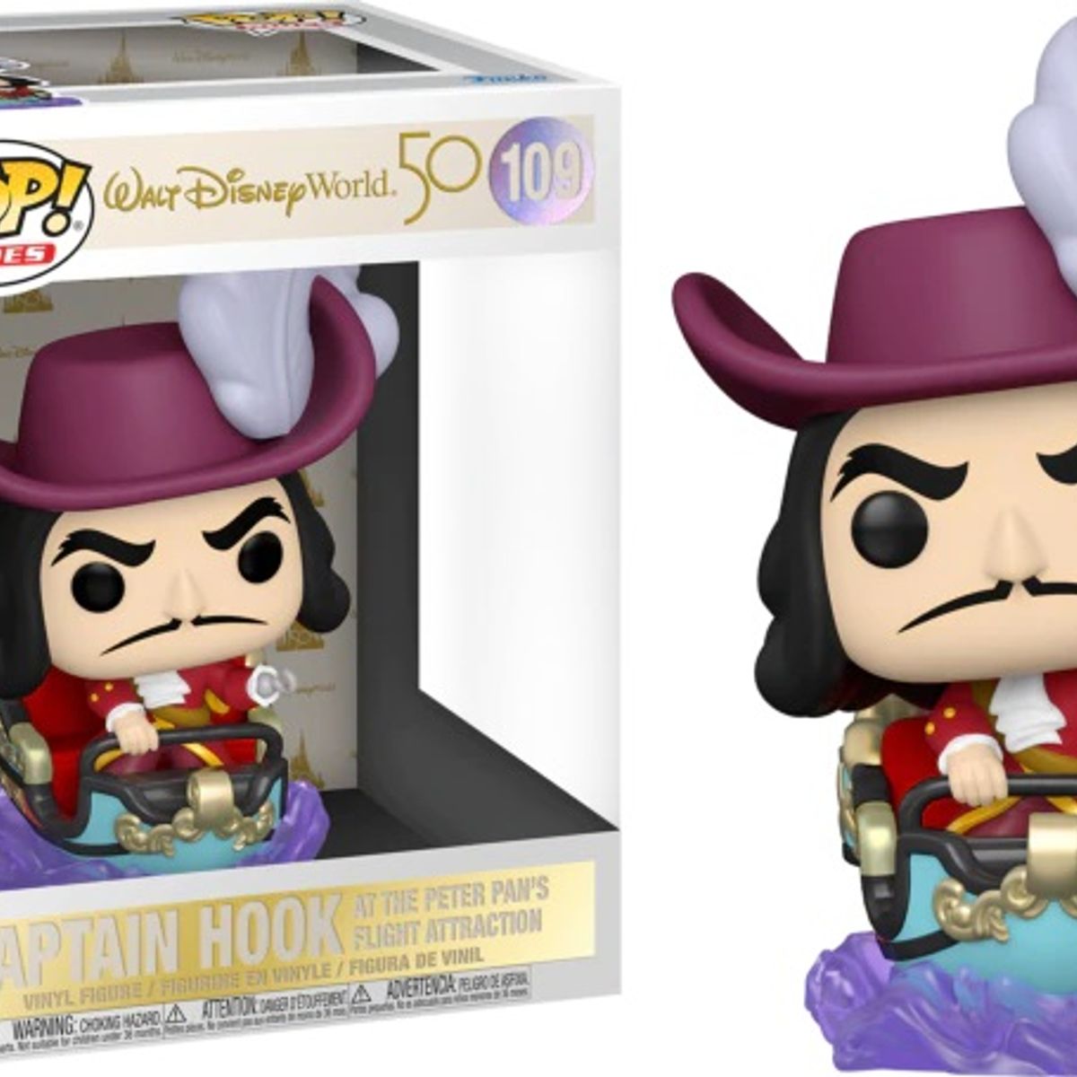 FUNKO - POP RIDES WALT DISNEY WORLD 50TH - CAP HOOK AT PETER PANS FLIGHT ATTRACTION 109