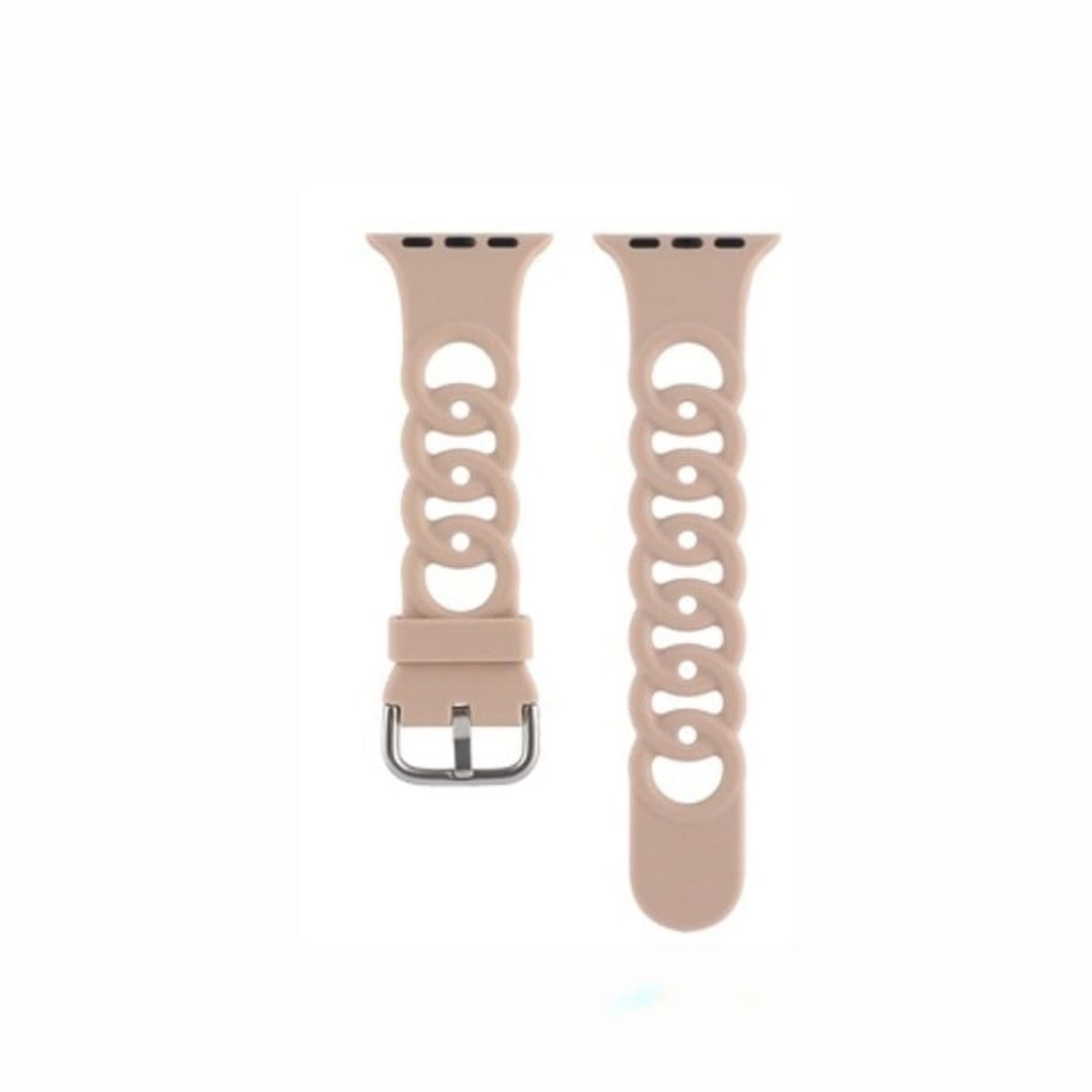 GENERICO - Correa Para Apple Watch 42/ 44 /45mm Silicona Cadena Nude