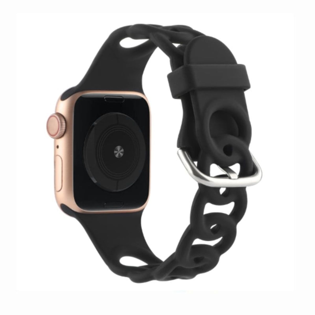 GENERICO - Correa Para Apple Watch 42 / 44 / 45mm Silicona Cadena Negro