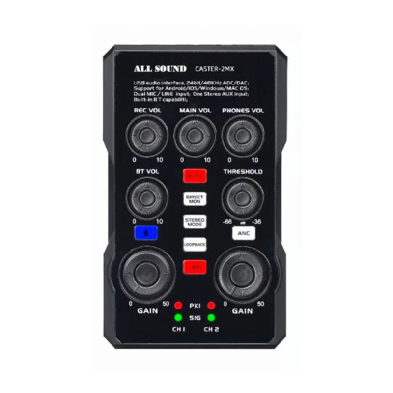 GENERICO - Interfaz de Audio Digital OTG 2 Canales CASTER-2MX ALL SOUND