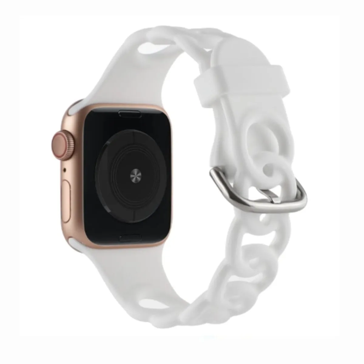 GENERICO - Correa Para Apple Watch 42 /44 /45mm Silicona Cadena Blanco