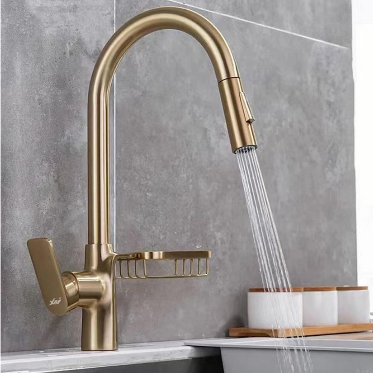 GENERICO - Mescladora tipo Ganso  para Cocina en Acero Inoxidable Dorado