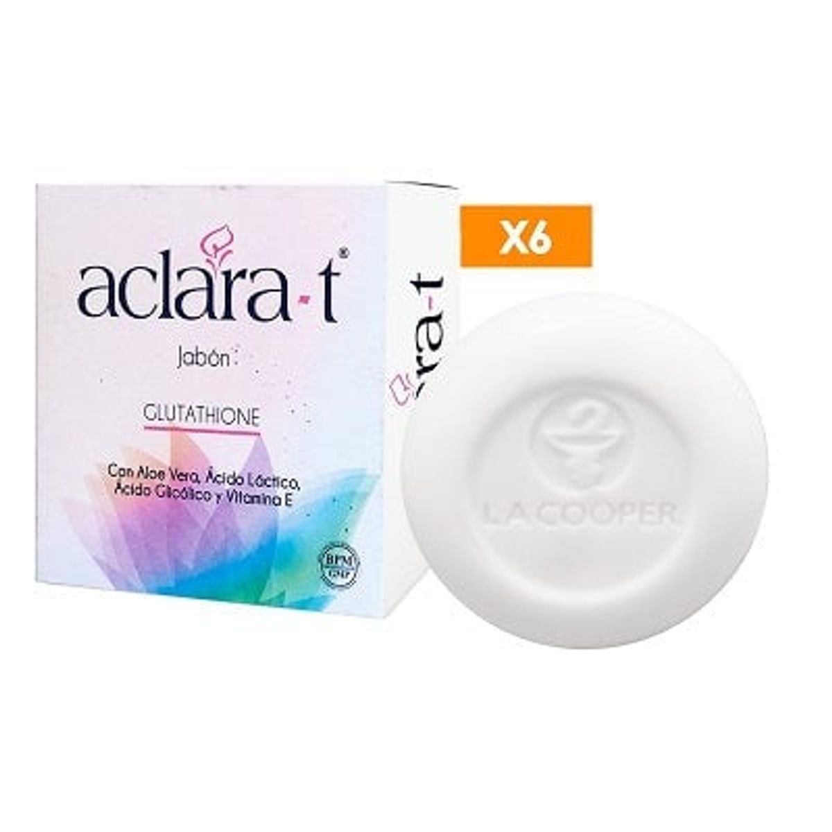 GENERICO - Jabón Con Glutathione Aclara-T 80Gr 6 Unidades