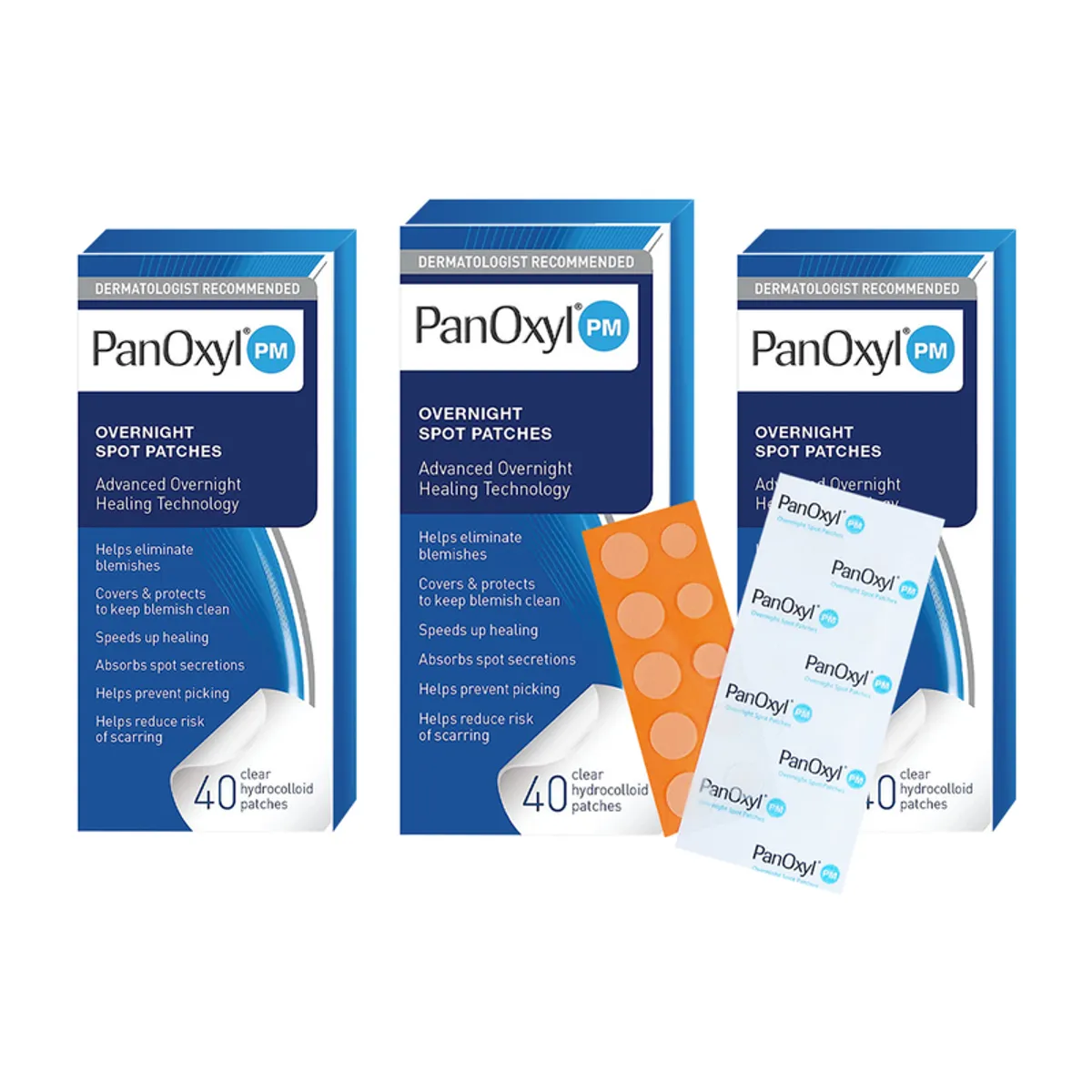 PANOXYL - Parches para el acné de uso nocturno Panoxyl PM 40 Unidades 3 Pack