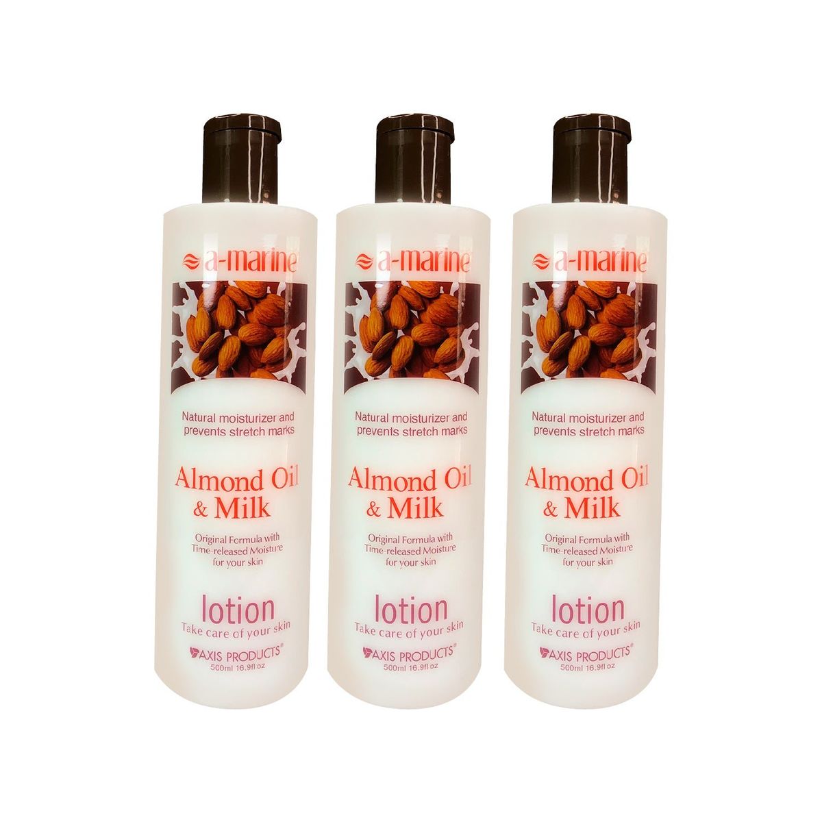 GENERICO - Locion Corporal Aceite De Almendras Y Leche A-Marine 500ml 3 Unidades_.