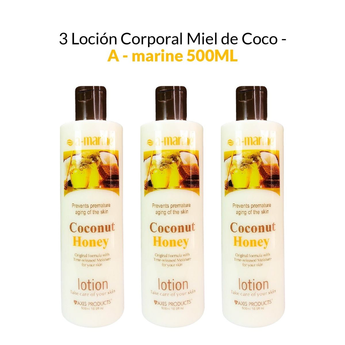 GENERICO - Loción Corporal Miel De Coco A-Marine 500ml 3 Unidades_.