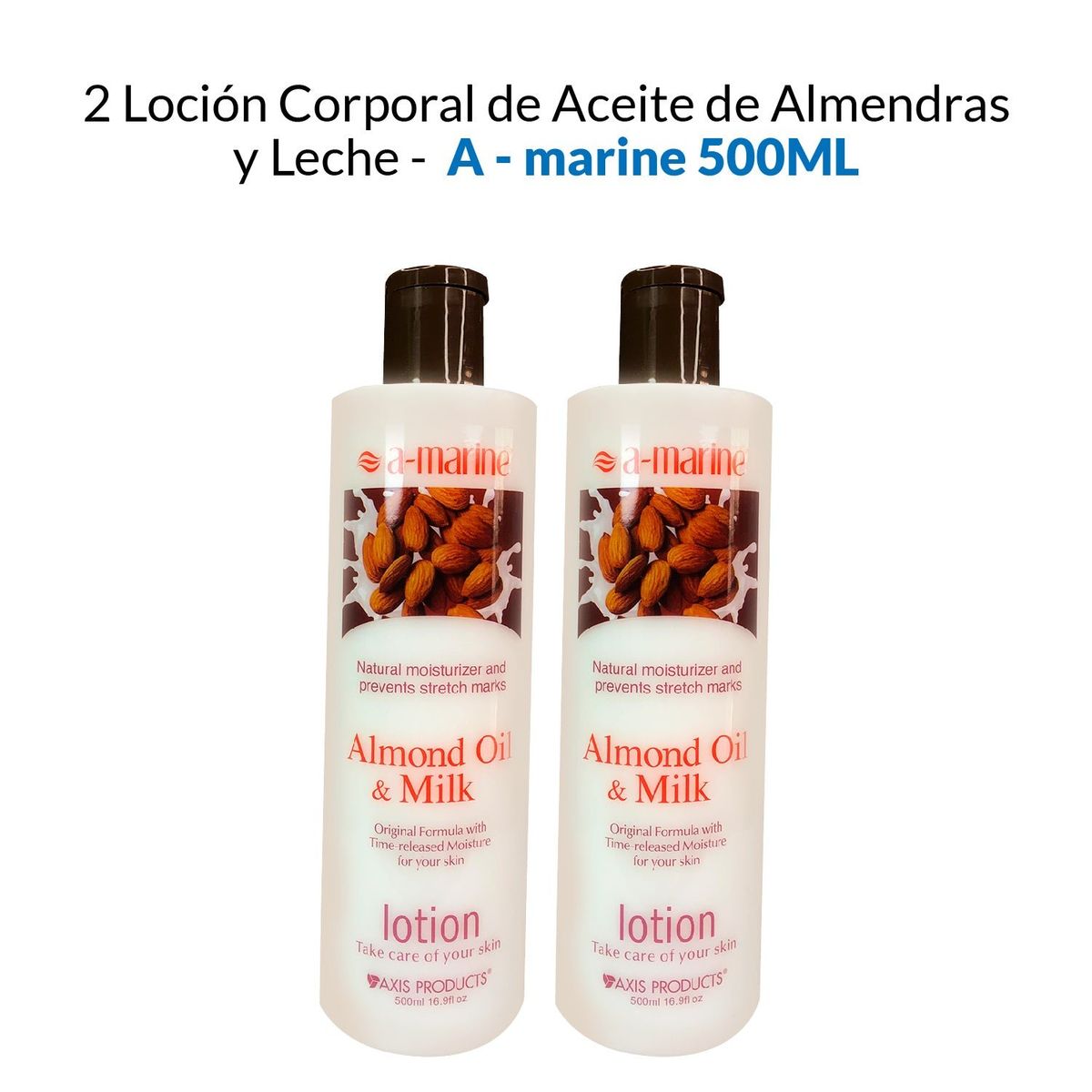 GENERICO - Locion Corporal Aceite De Almendras Y Leche A-Marine 500ml 2 Unidades_.