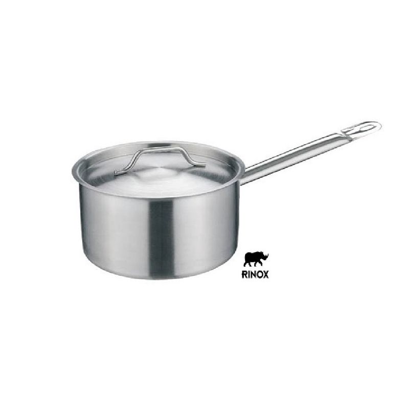 RINOX - Cacerola alta con mango 3 Litros 18x11 con tapa acero inox Rinox