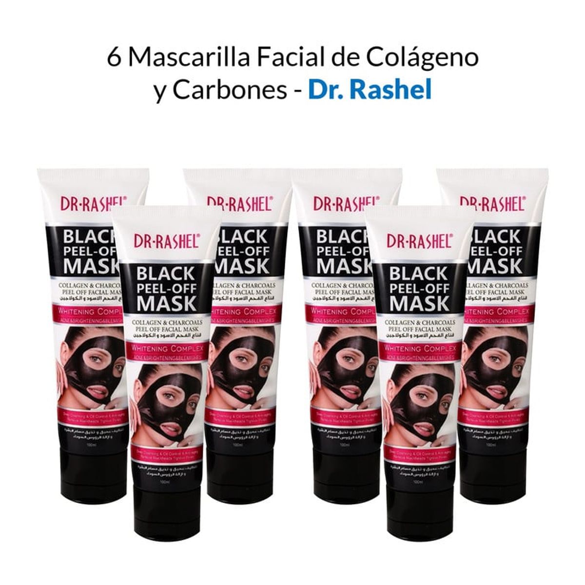 IMPORTADO MC - Mascarilla Facial Colágeno Y Carbones Dr Rashel 100Gr 6 Unidades