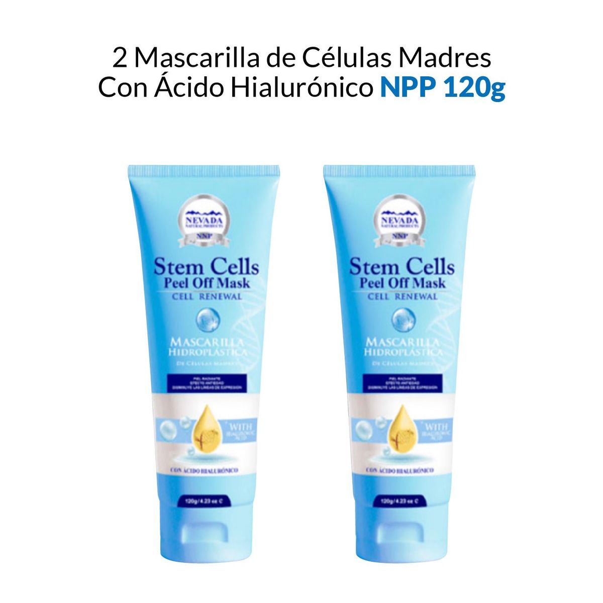 NEVADA NATURAL PRODUCTS - Mascarilla De Celulas Madres Acido Hialuronico 120Gr Nevada 2 Unidades