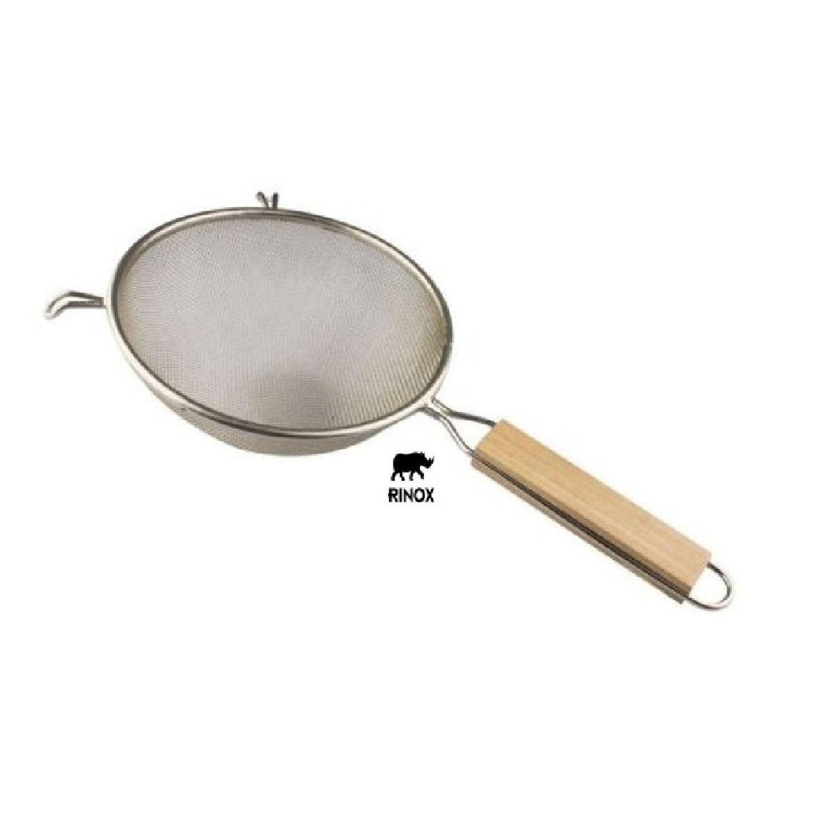 RINOX - Colador mango de madera malla rejilla estañado 20cm Rinox