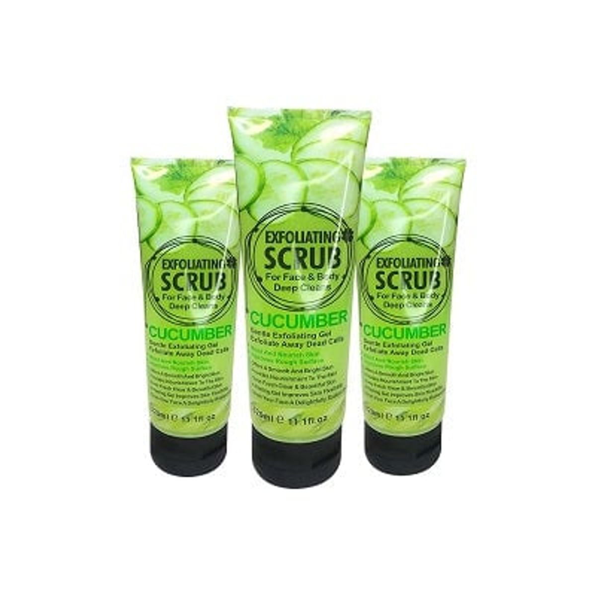 WOKALI - Gel Exfoliante Rostro y Cuerpo De Pepino Wokali 320ml 3 Unidades