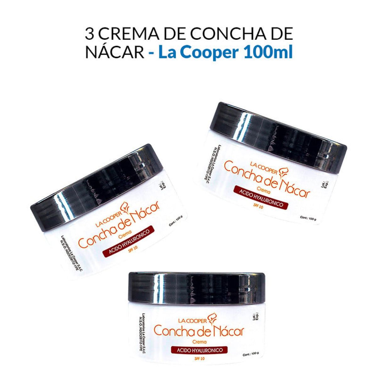 GENERICO - Crema De Concha De Nácar La Cooper 100Gr 3 Unidades