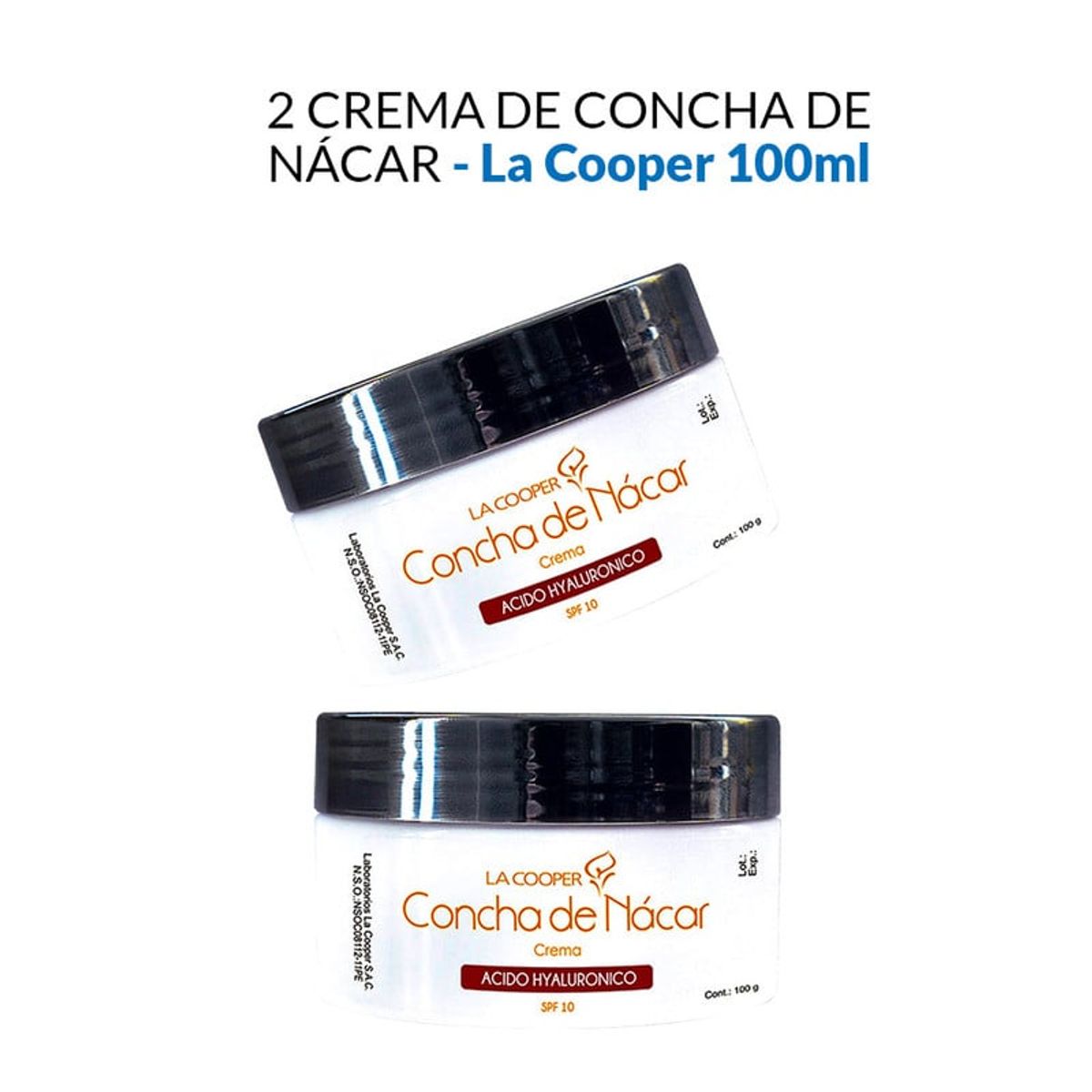 GENERICO - Crema De Concha De Nácar La Cooper 100Gr 2 Unidades