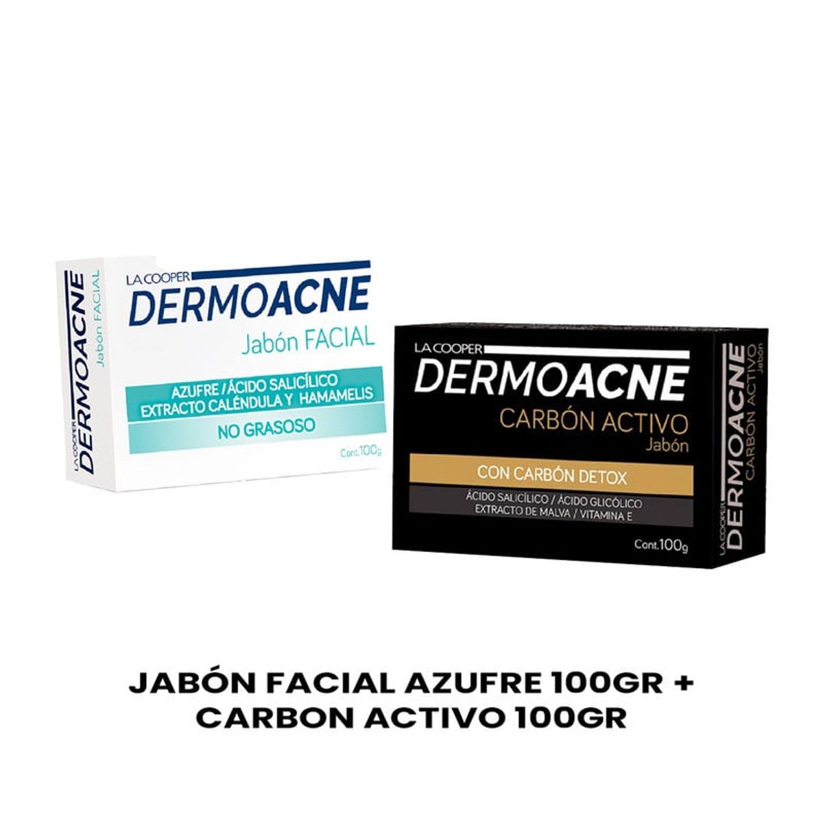 GENERICO - Jabón Facial Azufre 100Gr + Carbon Activo 100Gr