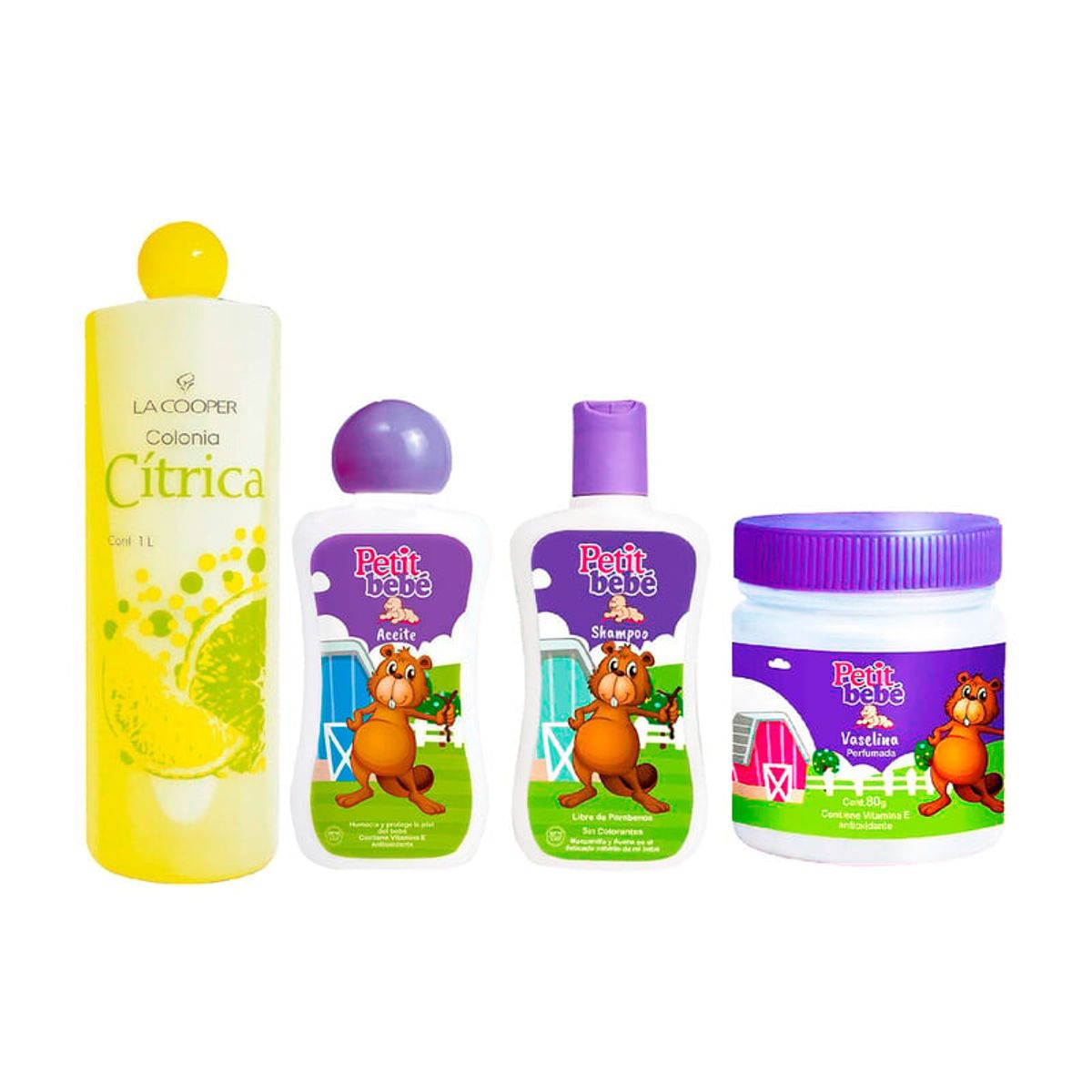 GENERICO - Aceite 130ml + Jabón 80Gr + Vaseliana 80Gr + Colonia 1Lt Petit Bebé