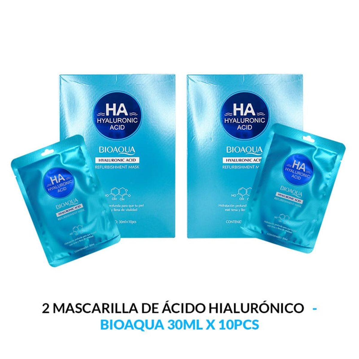 BIOAQUA - Ha Hyaluronic Acid Refurbishment Mask  Bioaqua 120Gr 2 Unidades
