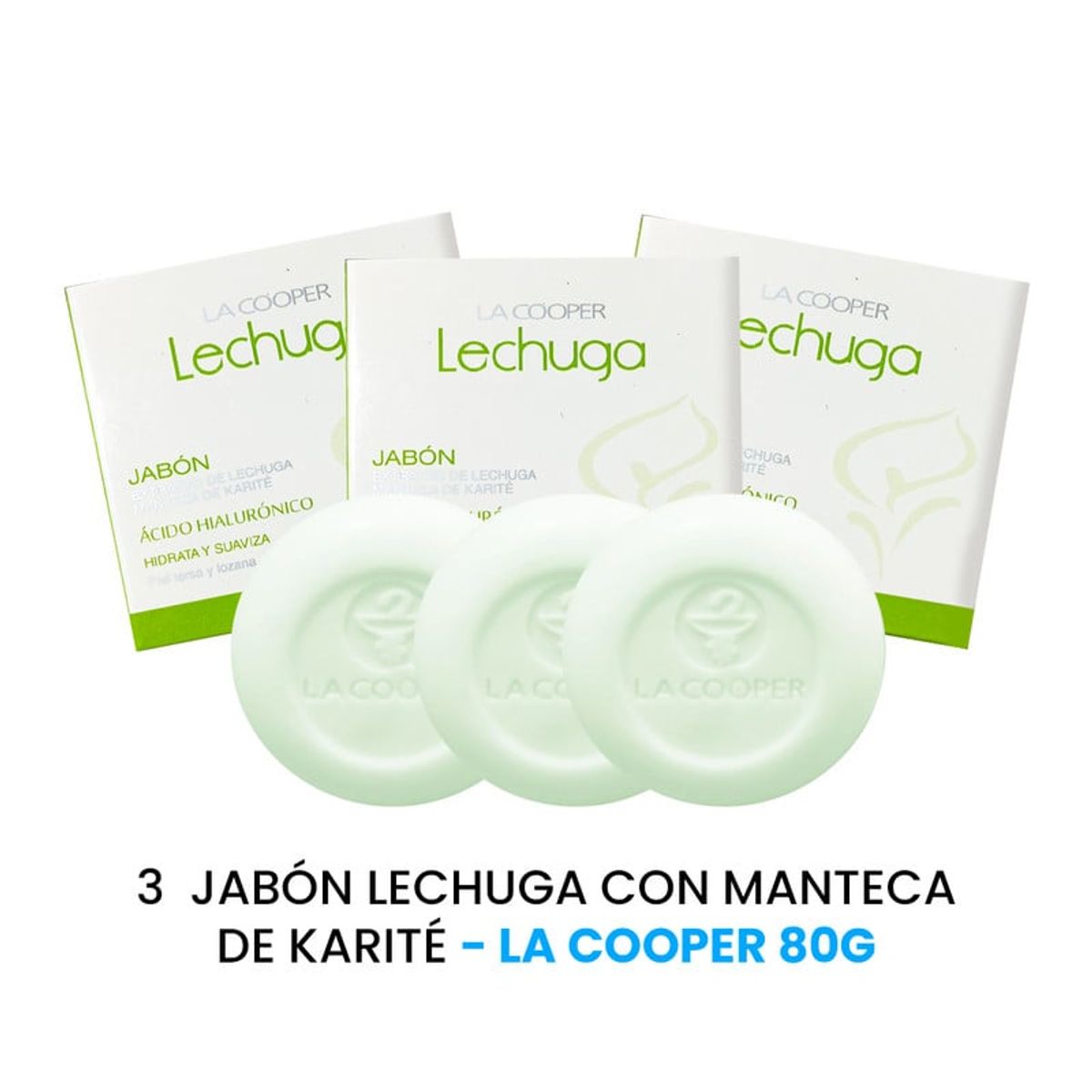 GENERICO - Jabón lechuga con manteca de karité La cooper 80Gr 3 Unidades