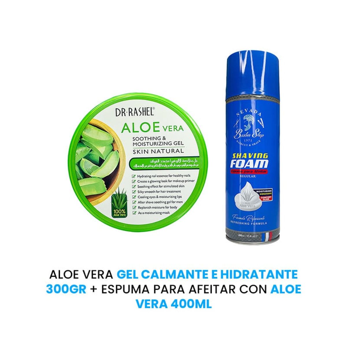 GENERICO - Aloe Vera Gel Calmante 300gr + Espuma para afeitar con aloe vera 400ml