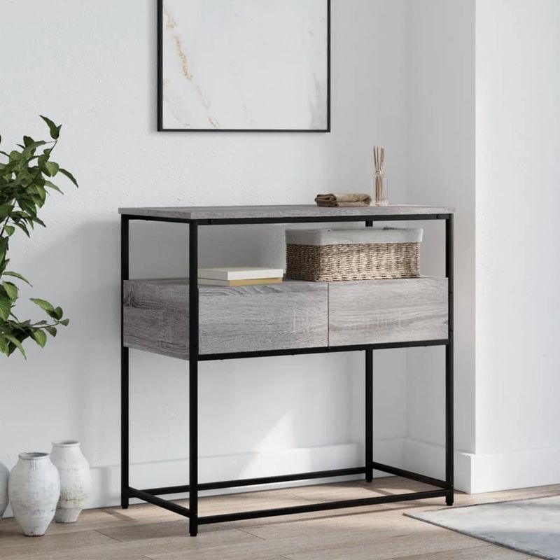TU MESITA - Mesa Consola Magnum color Gris 2 cajones TU MESITA