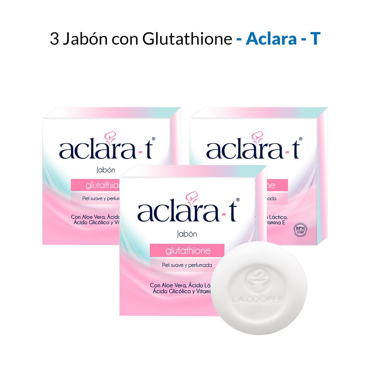GENERICO - Jabón Con Glutathione Aclara-T 80Gr 3 Unidades