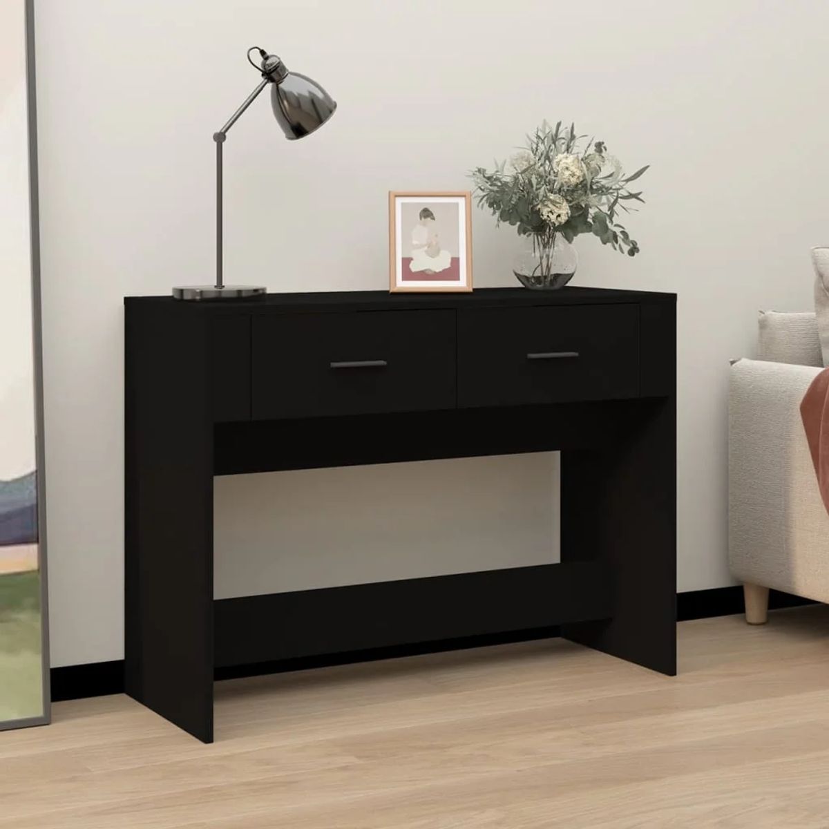 TU MESITA - Mesa Consola Hiro 2 cajones color Negro TU MESITA