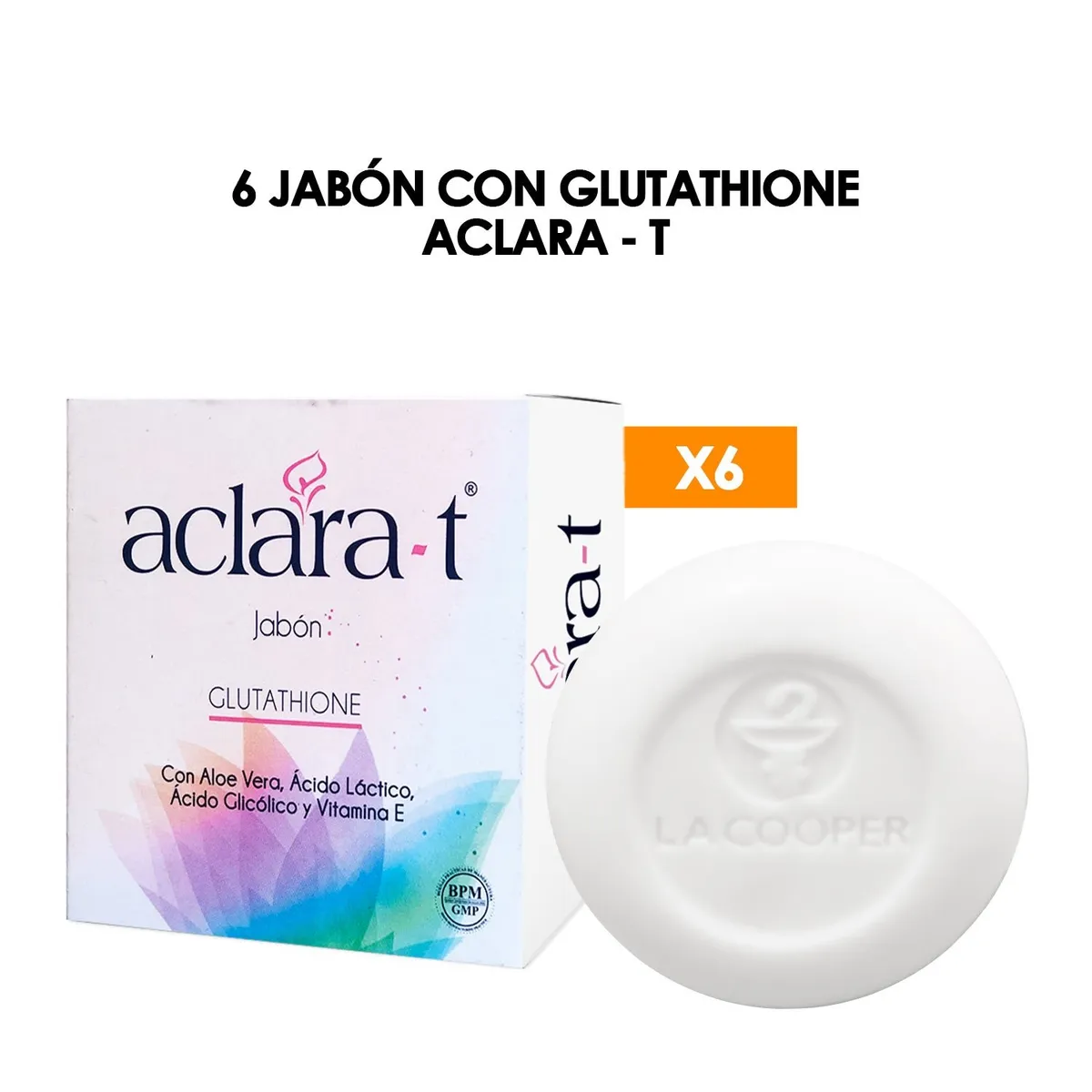 GENERICO - Jabón Con Glutathione Aclara-T 80Gr 6 Unidades
