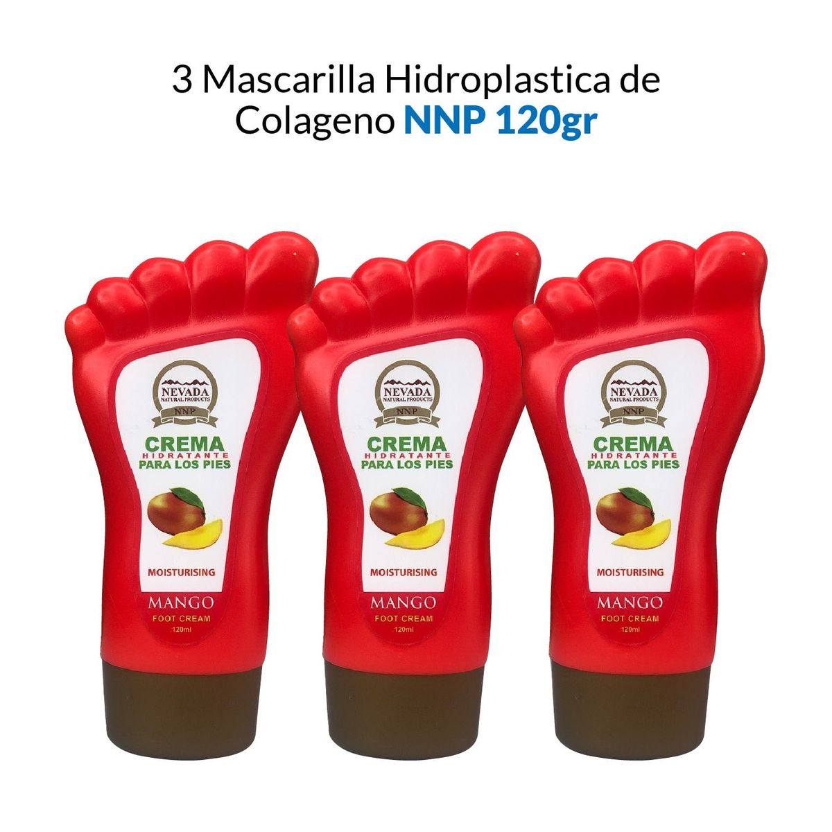 NEVADA NATURAL PRODUCTS - Crema Hidratante Para Los Pies Mango Nevada 120ml 3 Unidades