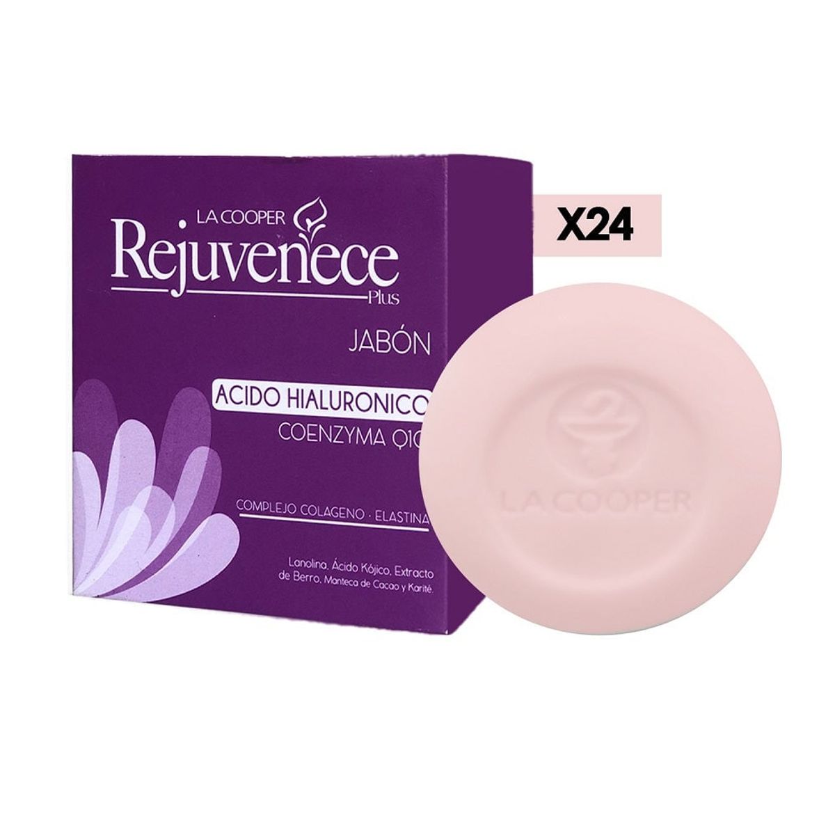 GENERICO - Jabón Rejuvenece Acido Hialuronico & Coenzima Q10 Aclara-t 80Gr 24 Uni