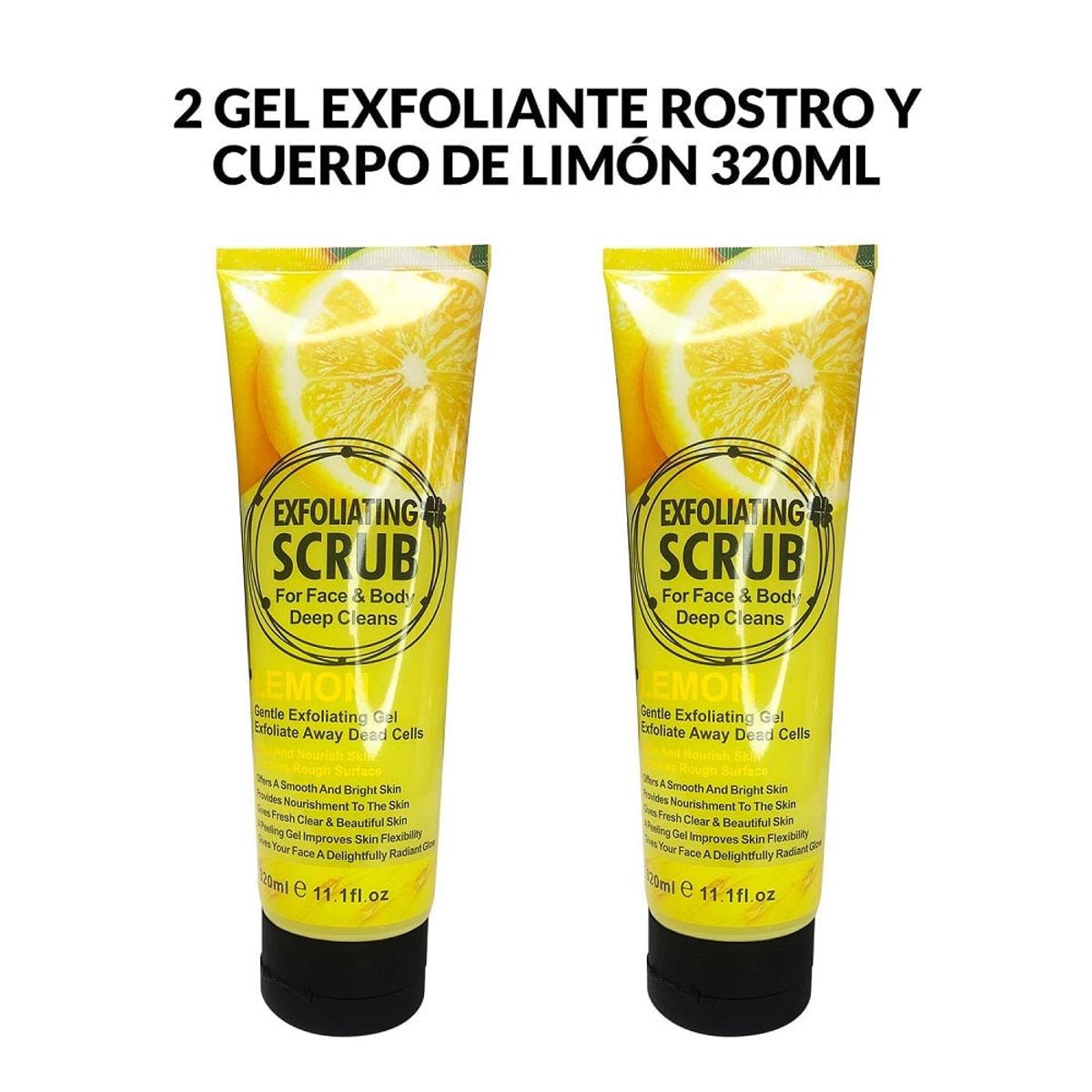 WOKALI - Gel Exfoliante Rostro y Cuerpo De Limón Wokali 320ml 2 Unidades