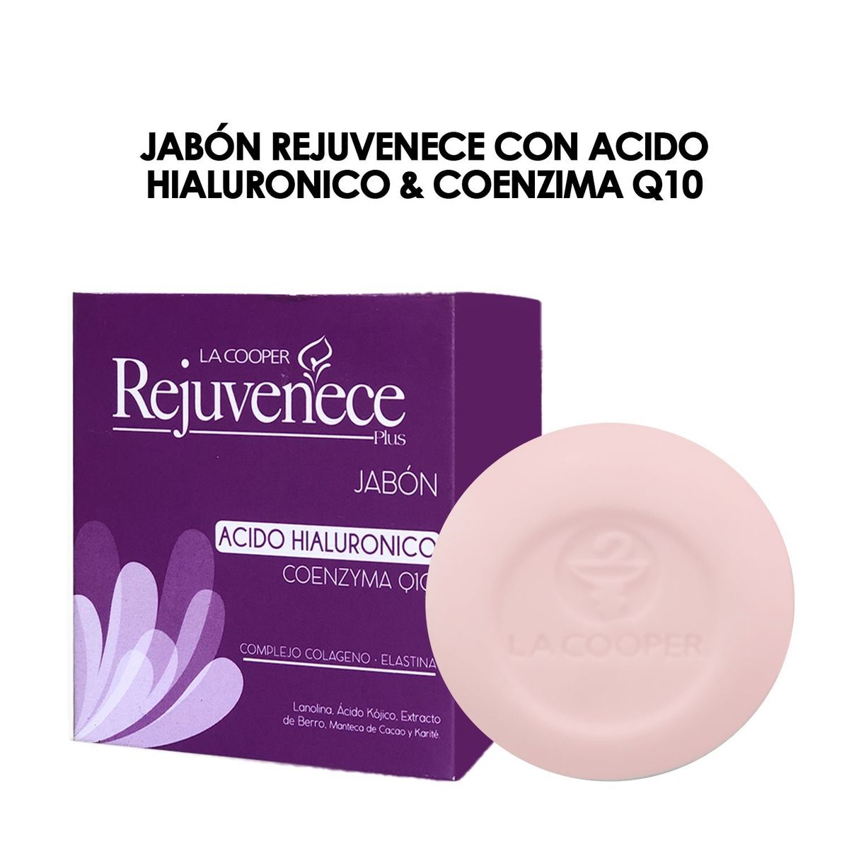GENERICO - Jabón Rejuvenece Con Acido Hialuronico & Coenzima Q10 Aclara-t 80Gr