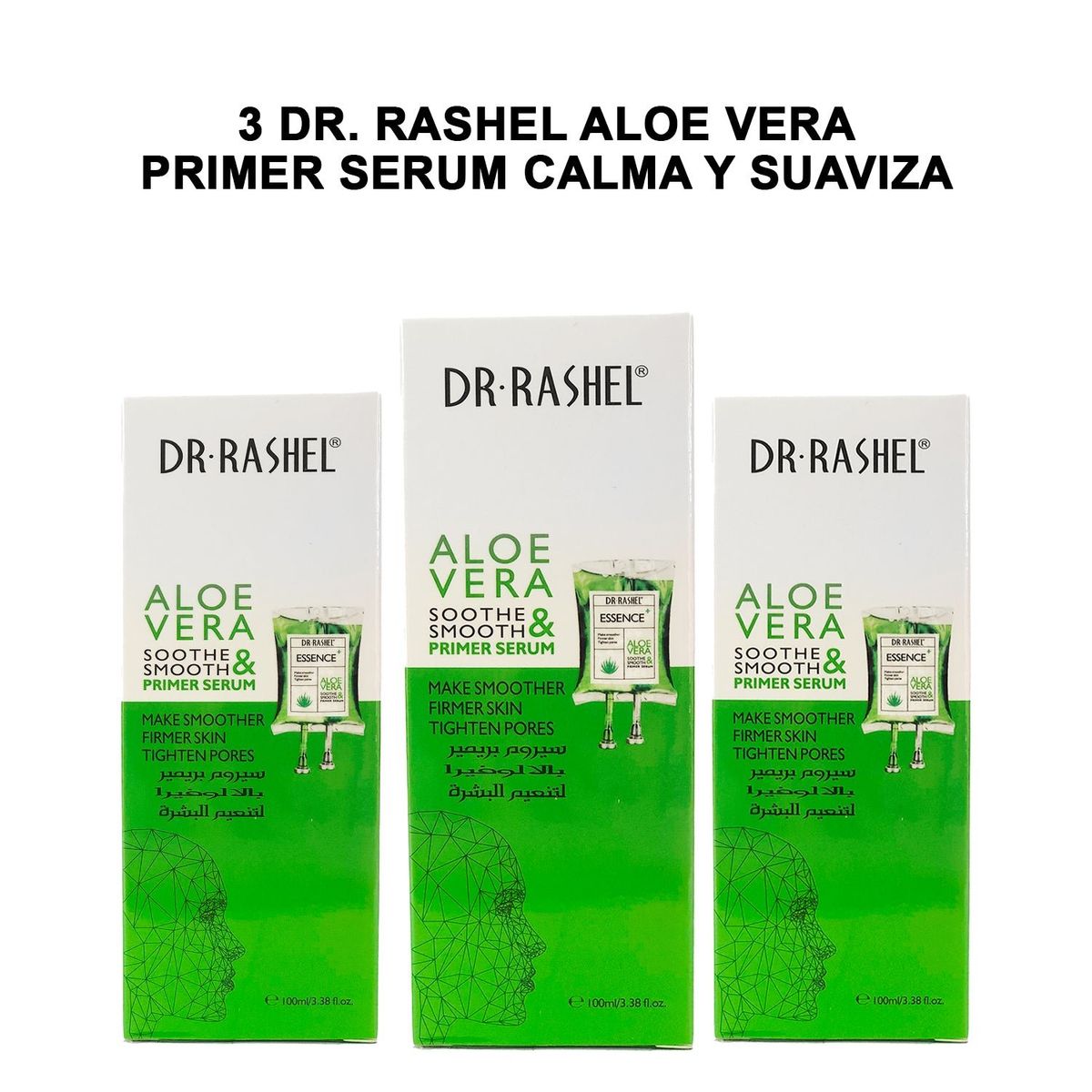 GENERICO - Primer Serum Aloe Vera Calma Y Suaviza Dr Rashel 100ml 3 Unidades