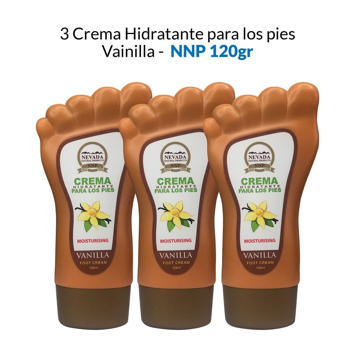 NEVADA NATURAL PRODUCTS - Crema Hidratante Para Los Pies Vainilla 120ml 3 Unidades