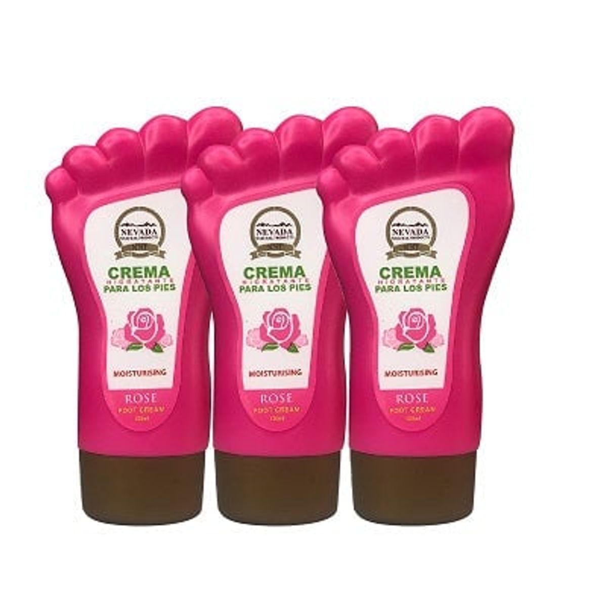 NEVADA NATURAL PRODUCTS - Crema Hidratante Para Los Pies Rosa Nevada 120ml 3 Unidades