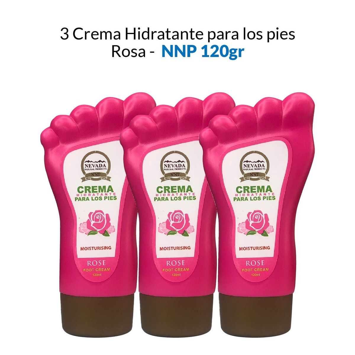 NEVADA NATURAL PRODUCTS - Crema Hidratante Para Los Pies Rosa Nevada 120ml 3 Unidades