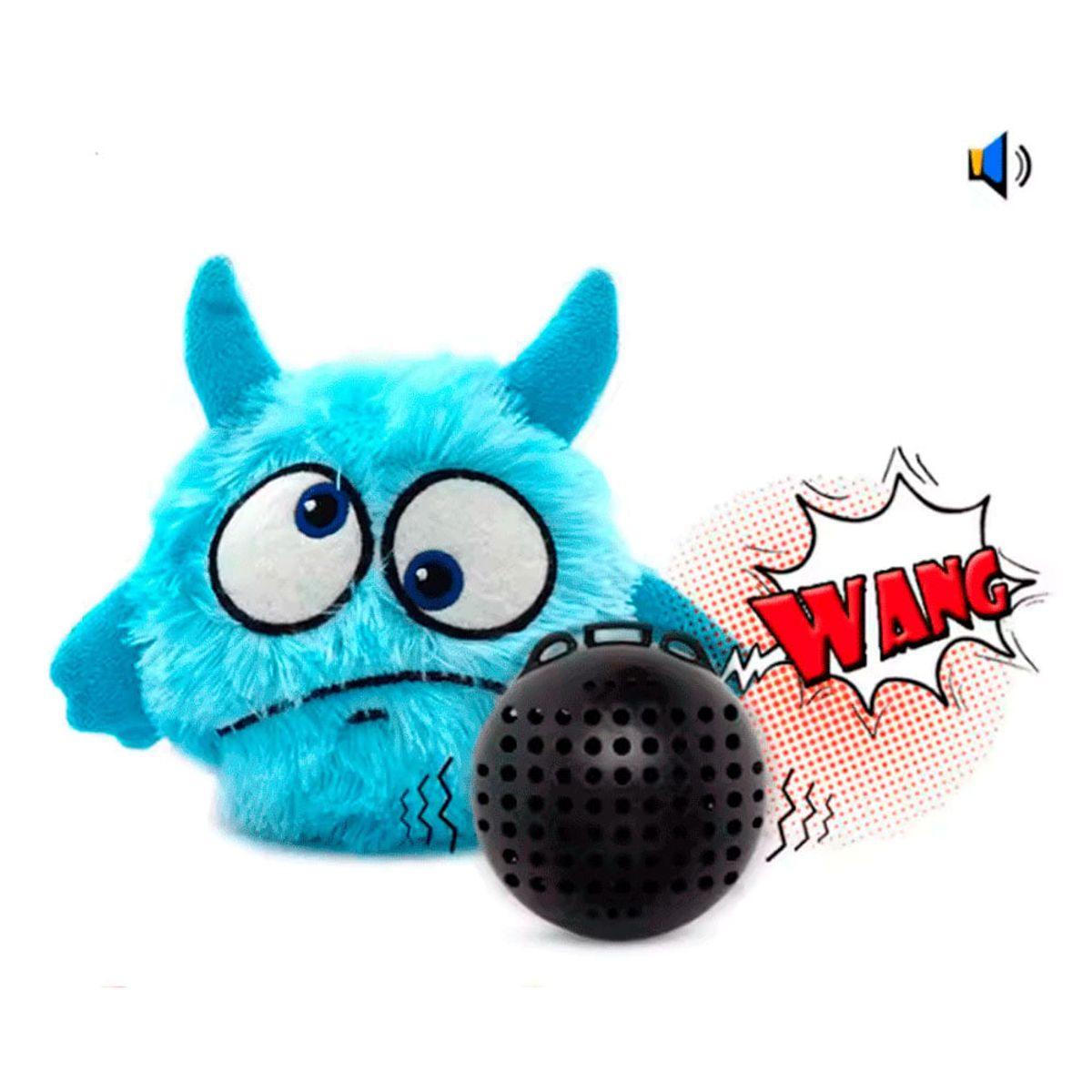VARIOS - Juguete para Perros Monster Saltarín con Sonido Felpa Azul