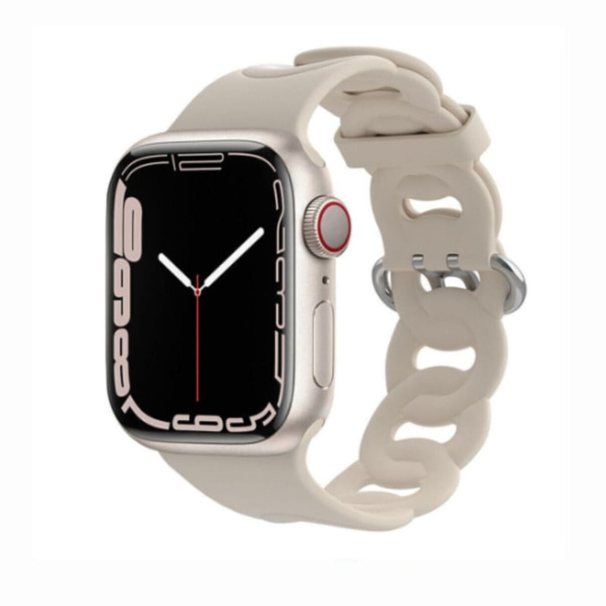 GENERICO - Correa Para Apple Watch 42 / 44 /45mm Silicona Cadena Arena