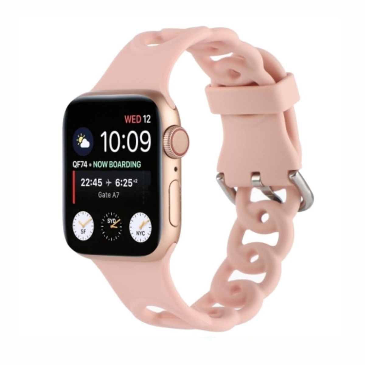 GENERICO - Correa Para Apple Watch 42 /44 /45mm Silicona Cadena Rosa