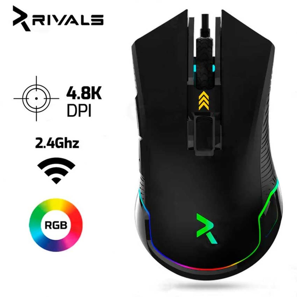 RIVALS - Mouse Rivals Spectrum Dual Mode Inalambrico 4,800 Dpi Rgb