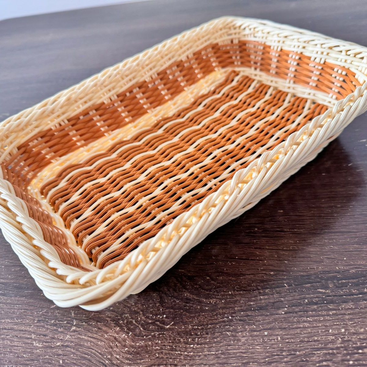 PERU - Cesta de Mimbre Tejida para el Hogar Beige y Marron