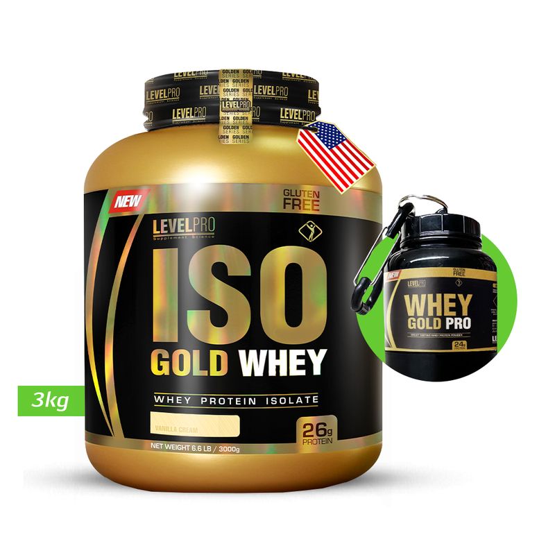 LEVEL PRO - LEVEL PRO ISO GOLD WHEY 3KG VAINILLA + PORTAPROTEINA