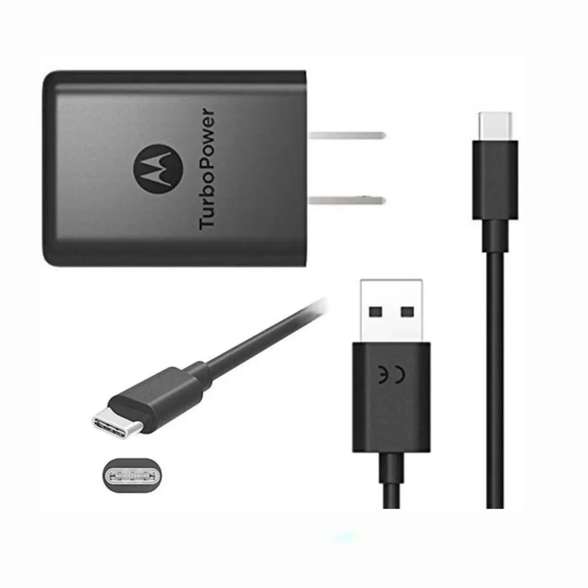 MOTOROLA - Cargador Motorola USB a Tipo C 30W  Negro