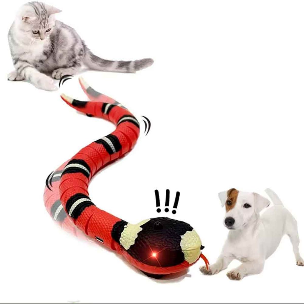 VARIOS - Juguete para Gatos y Perros Serpiente Automática Rojo 9909s