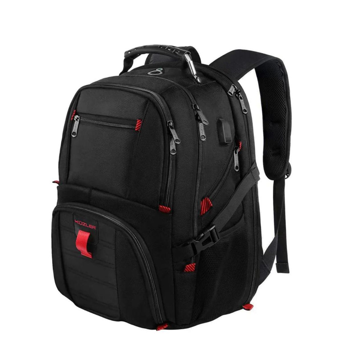 KUZLER - Mochila para laptop 15.6 con cargador y bolsillo antirobo