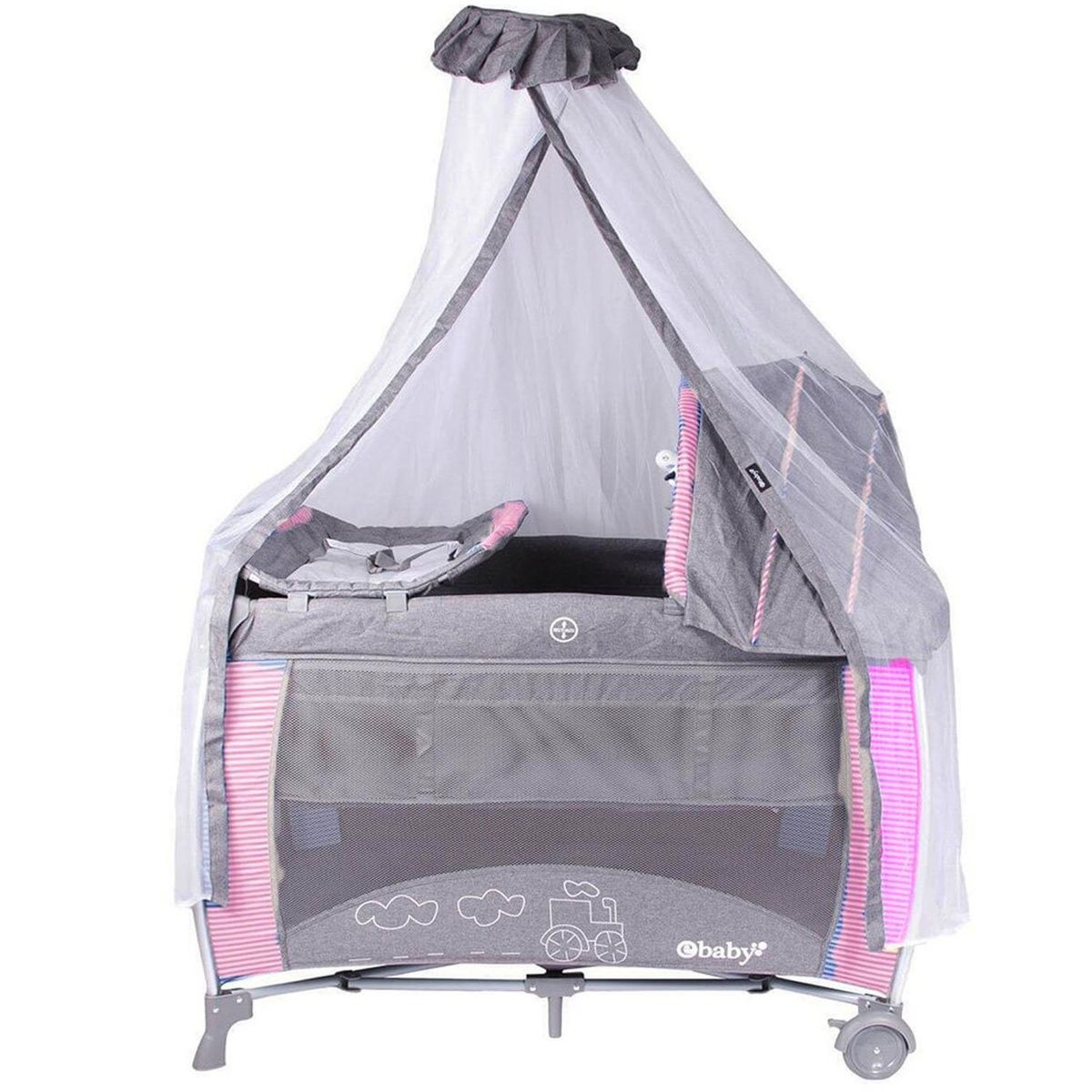EBABY - Cuna Corral Noa Aluminio  Tina Bañera Plegable