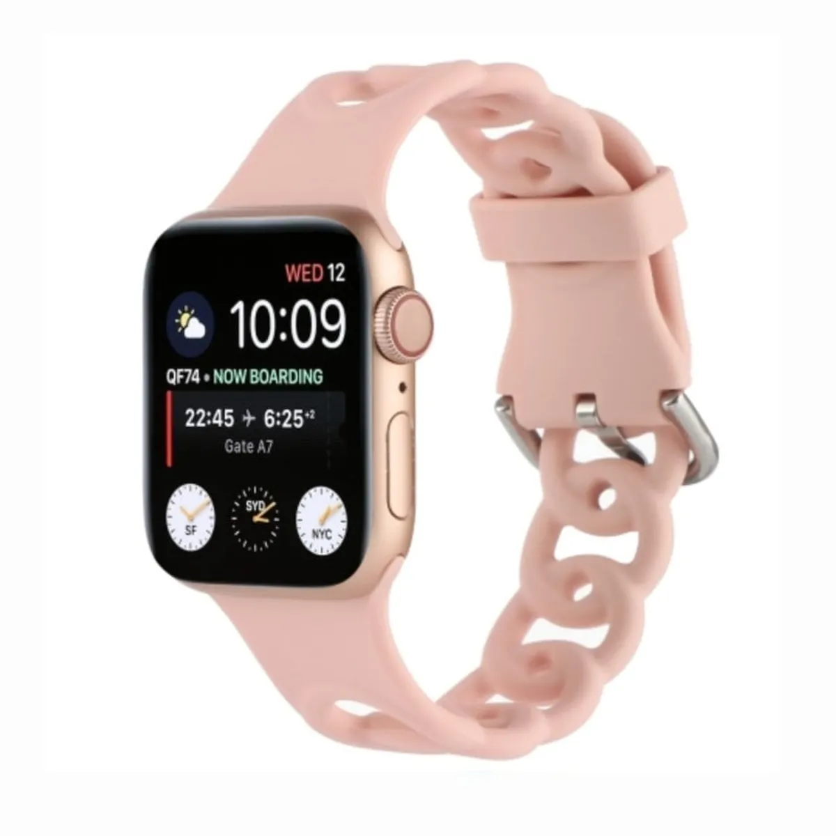 GENERICO - Correa Para Apple Watch 42/ 44 /45mm Silicona Cadena Rosa